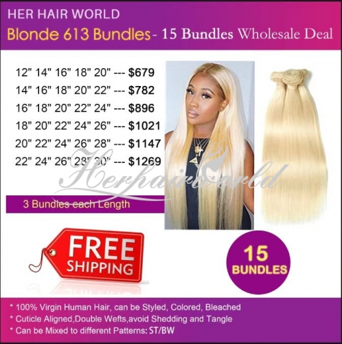 Wholesale Luxury Quality #613 Color 15 Bundles Deals